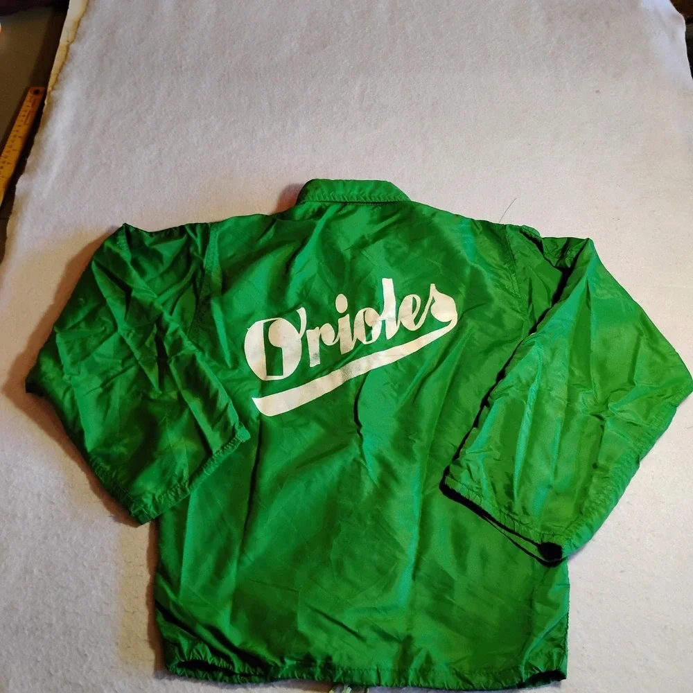 Vintage Russell Athletic Orioles Coaches Jacket Boys Medium Green‎ Nylon USA 70s